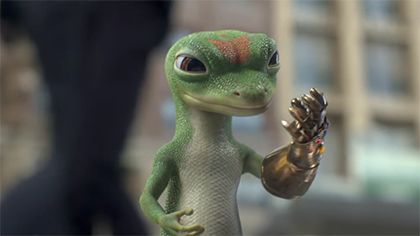 Gecko wears the Infinity Gauntlet